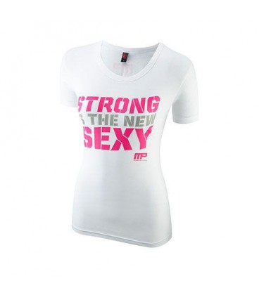 Musclepharm Ladies T-shirt Strong Sexy - White - M