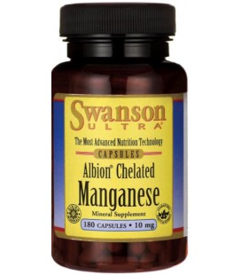 Swanson Albion Chelated Manganese Mangan 10mg 180 kaps.