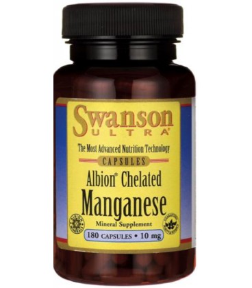 Swanson Albion Chelated Manganese Mangan 10mg 180 kaps.