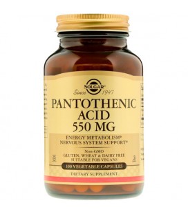 Solgar Pantothenic Acid 550mg 100 vcaps
