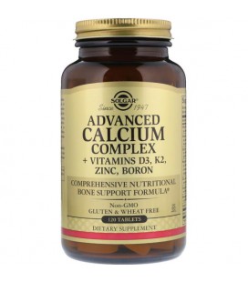 Solgar Advanced Calcium Complex + Vitamins D3, K2, Zinc, Boron 120tab