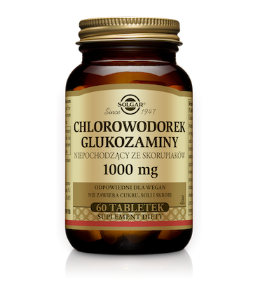 Solgar Chlorowodorek Glukozaminy 1000mg niepochodzący ze skorupiaków 60 tabletek