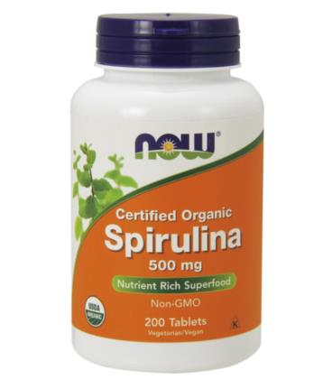 NOW FOODS ORG SPIRULINA 500MG 200 VCAPS