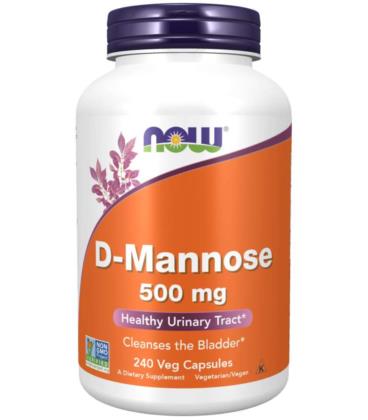 NOW FOODS D-MANNOSE D-Mannoza 500mg 240 Kaps
