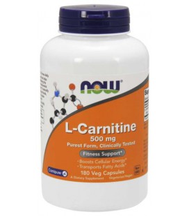 NOW FOODS L-CARNITINE L-karnityna 500MG 180 VCAPS