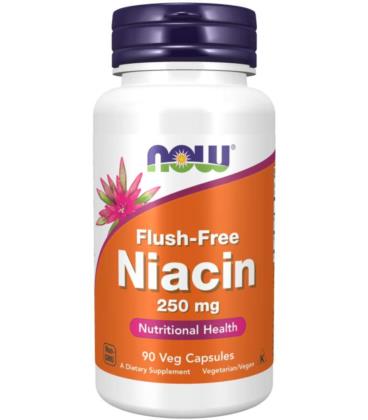NOW FOODS NIACIN Niacyna FLUSH FREE 250mg 90 Kaps