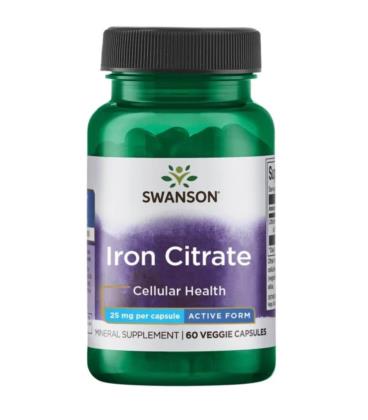 Swanson Iron Citrate Cytrynian Żelaza 60VCaps