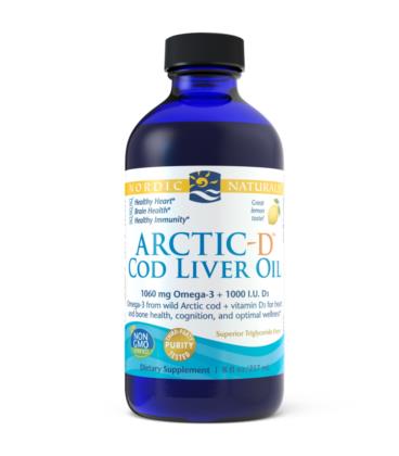 Nordic Naturals Arctic-D Cod Liver Oil Tran z dzikiego dorsza 237ml Cytryna