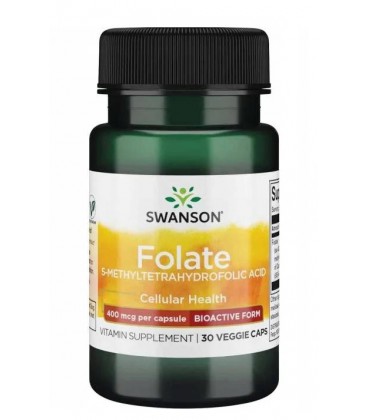 Swanson Folate (5-methyletrahydrofolic Acid) 400mcg 30 veg kaps