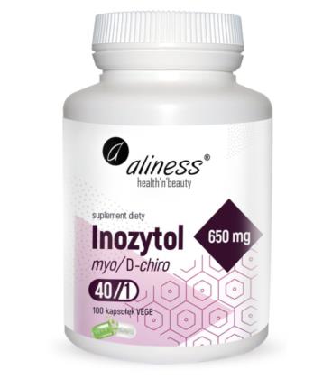 Aliness myo/D-chiro Inozytol 650 mg 100 Vege Caps