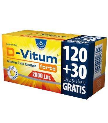 Oleofarm D-Vitum Forte 2000IU 150 kapsułek (120+30 gratis)