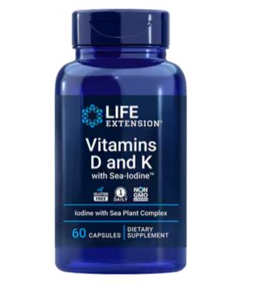Life Extension Vitamin D3 and K2 Sea Iodine 60caps