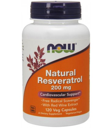NOW FOODS NATURAL RESVERATROL 200mg 120 VCAPS